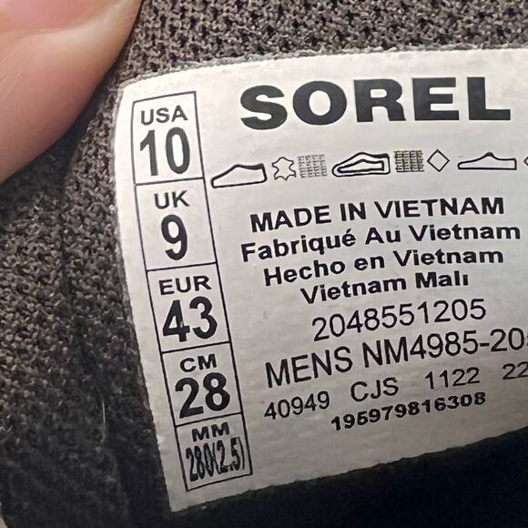 Sorel Carson Chukka Waterproof Boot Blackend Brown/Khaki NM4985-205 Men 10 - Picture 9 of 9